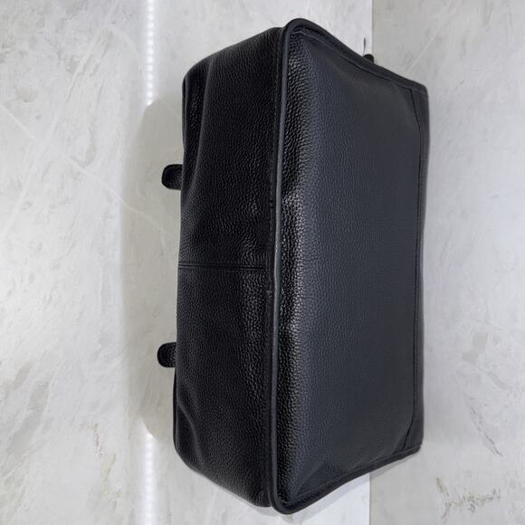 Tusting Clipper Small Black Leather Satchel Briefcase Handmade In England - Picture 12 of 12